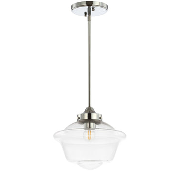 Kurtz School House Adjustable Drop Metal/Glass LED Pendant